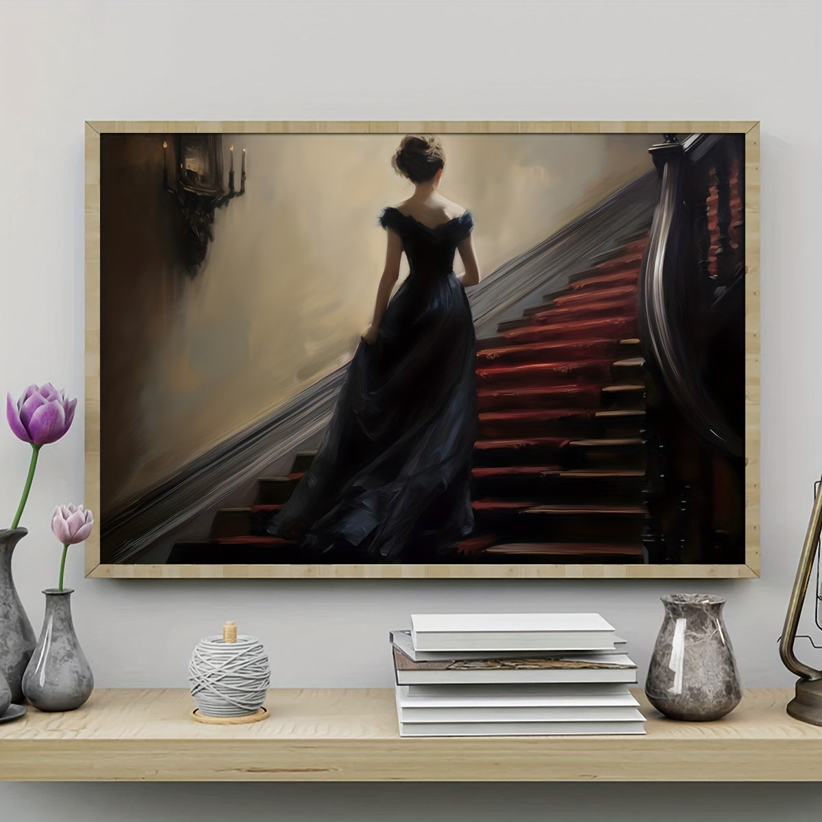 Victorian Abstract Woman Portrait Canvas Art Print