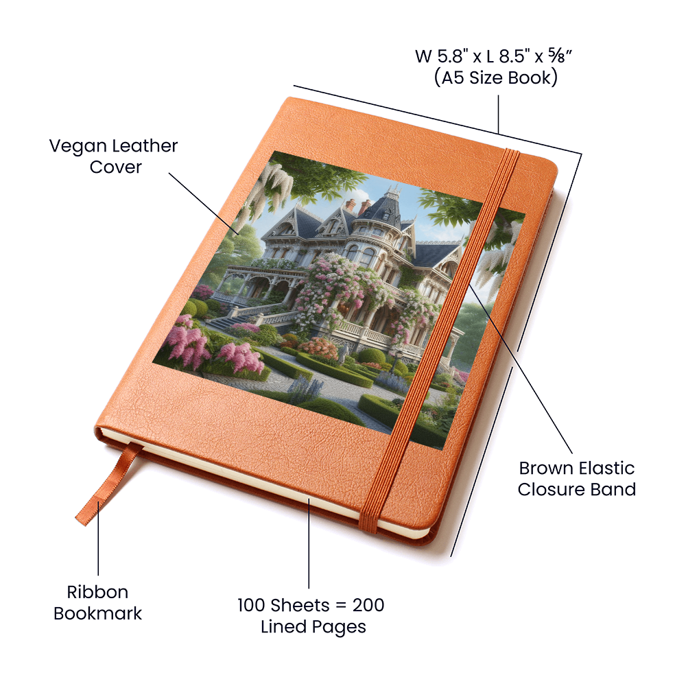 Victorian Manor and Gardens Leather Journal