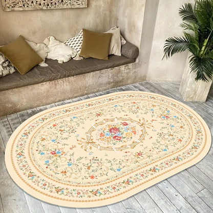 1pc Soft Faux Sheepskin Oval Area Rug - Non-Slip, Easy to Clean, Elegant Home Decor