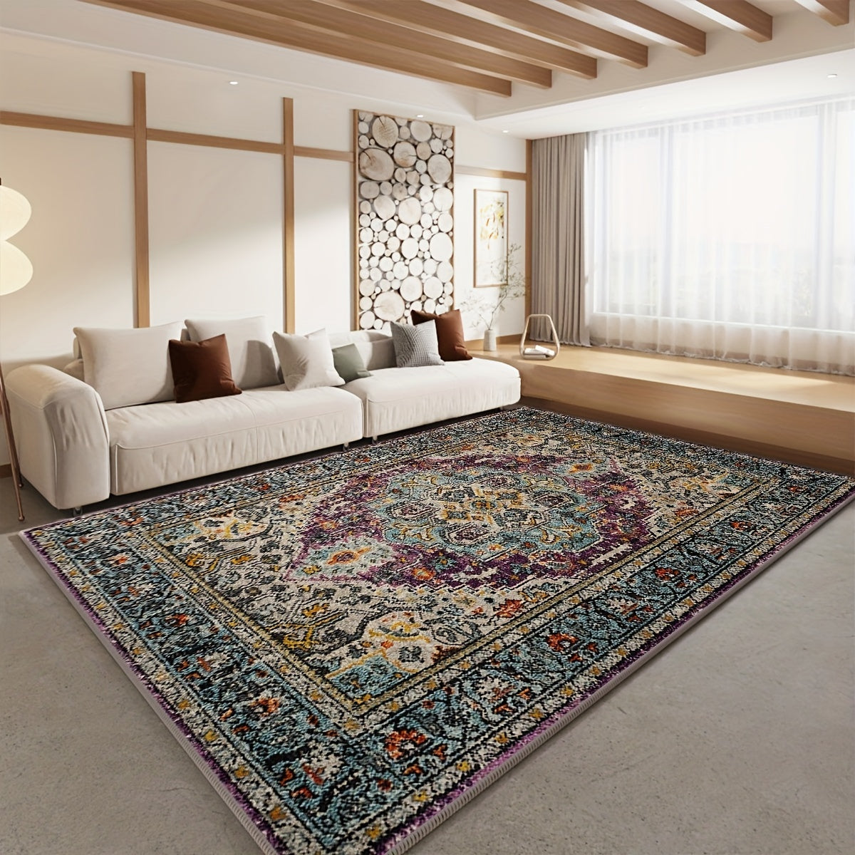 1pc Washable Nordic Style Area Rug - Soft, Vintage, Victorian