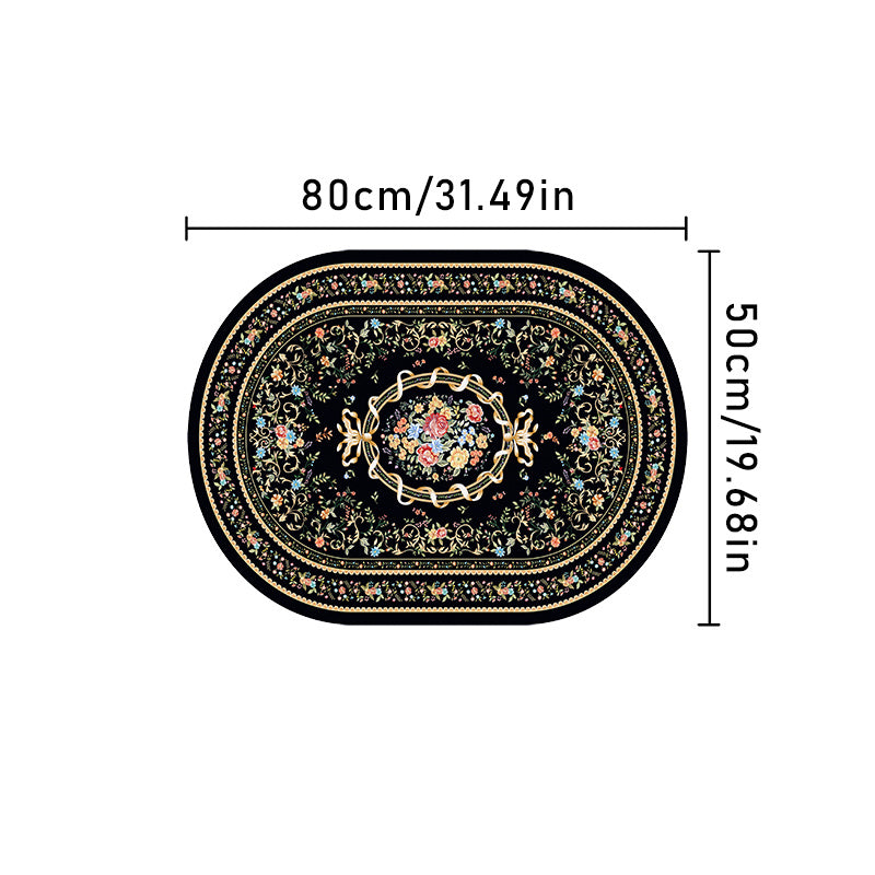 1pc Soft Faux Sheepskin Oval Area Rug - Non-Slip, Easy to Clean, Elegant Home Decor