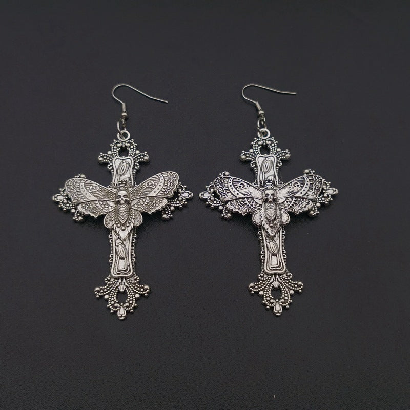 Cross Earrings, Filigree, Victorian Classical-Gothic Style