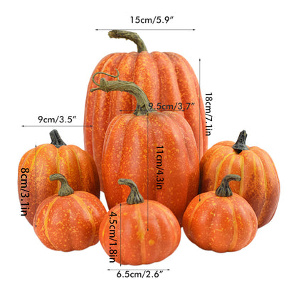 7 Piece Decorative Classic Pumpkins Set- Fall Decor