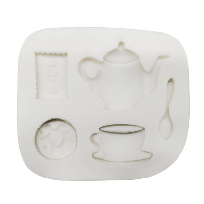 Mini Tea Set Silicone Mold for Chocolate, Fondant, Wax