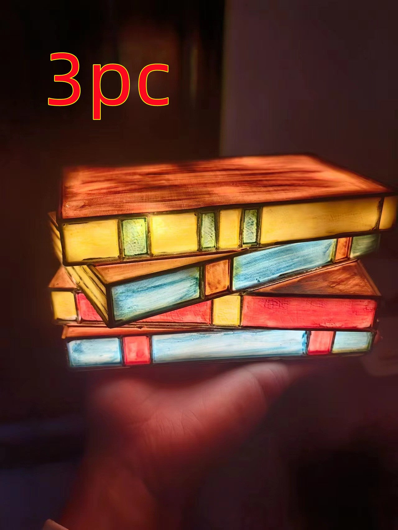 Stacked Books Lamp Nightstand Desk Lamps Resin