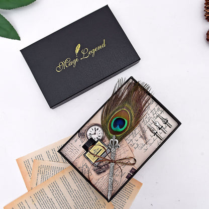 Vintage Feather Pen Peacock Feather Pen Set