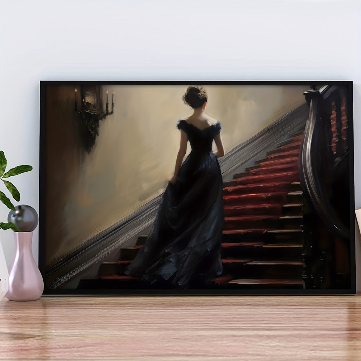 Victorian Abstract Woman Portrait Canvas Art Print