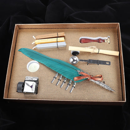 Retro Quill Feather Writing Pen Gift Box Set