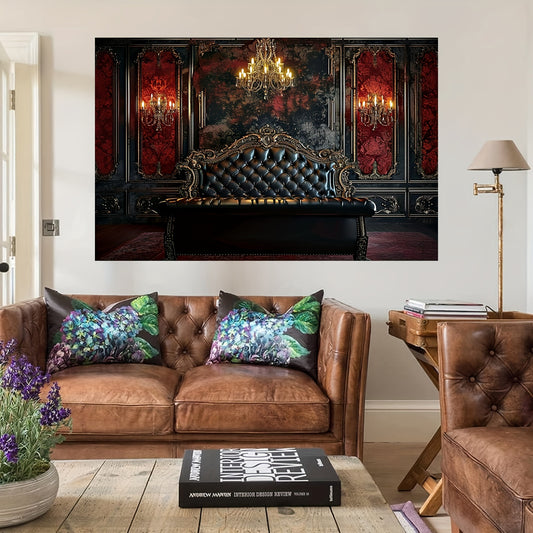 1pc Boudoir Photography Backdrops, Red Vintage Wall And Chandelier Tapestry