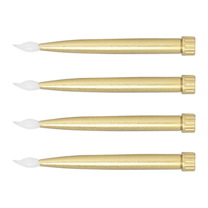 4Pcs Gold Taper LED Candles- Battery Powered