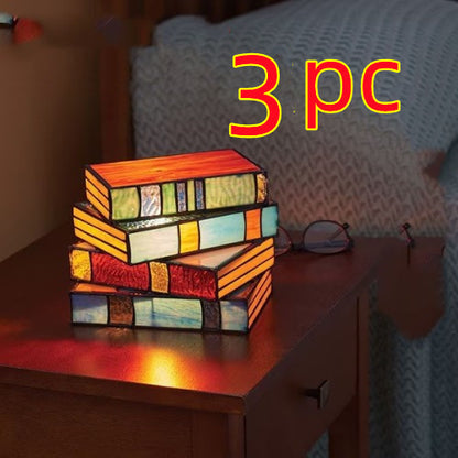 Stacked Books Lamp Nightstand Desk Lamps Resin
