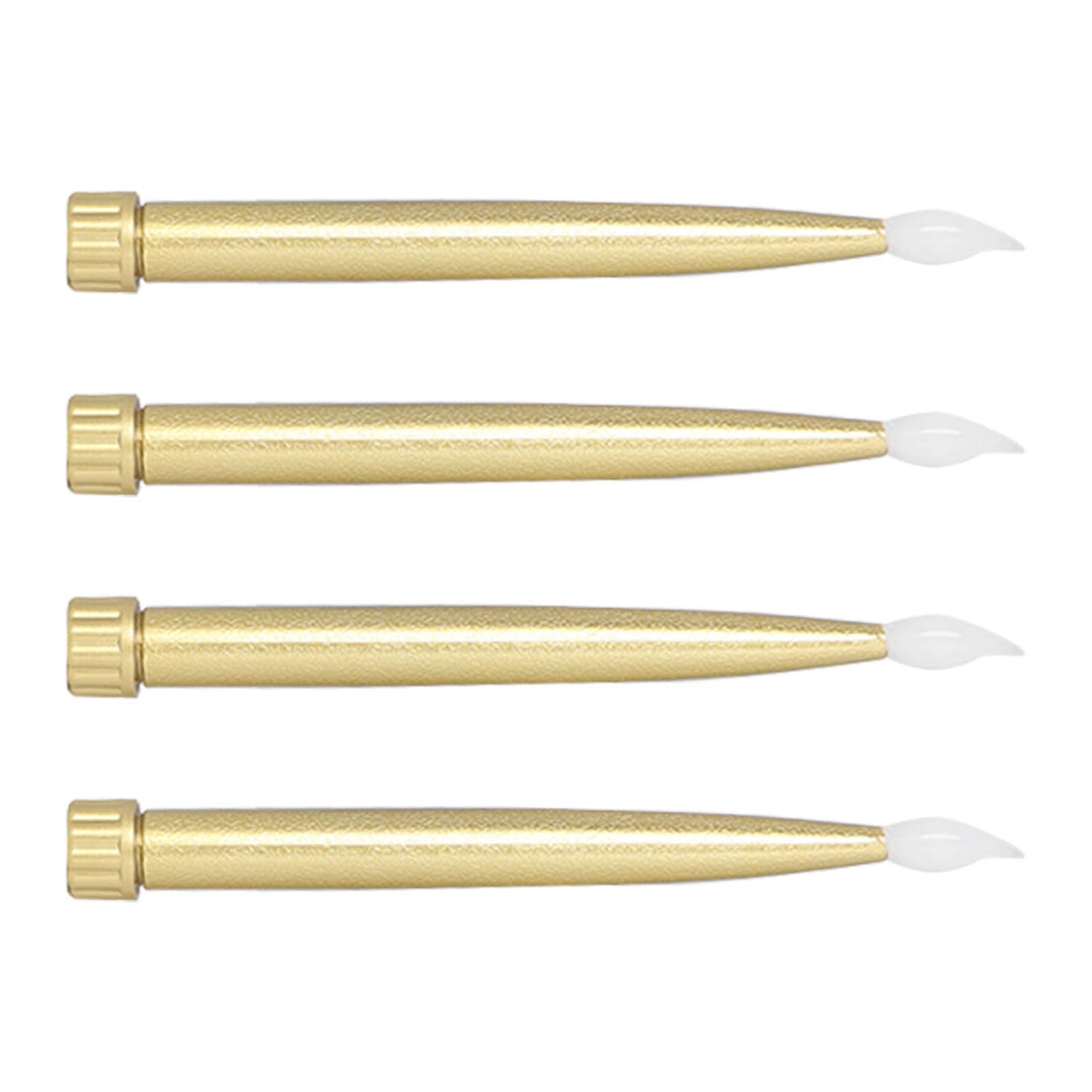 4Pcs Gold Taper LED Candles- Battery Powered