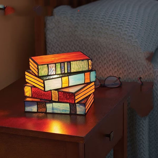Stacked Books Lamp Nightstand Desk Lamps Resin