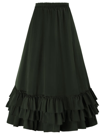 Vintage Victorian-Steampunk Ruffled Skirt