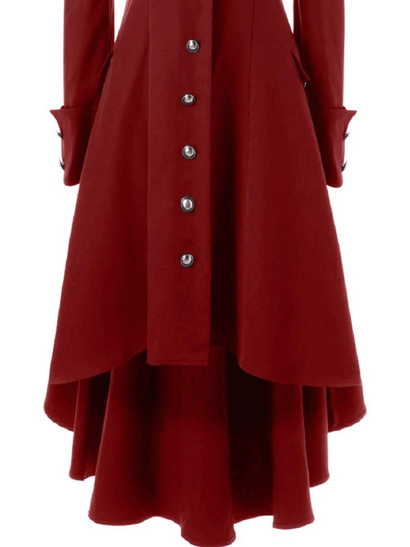 Solid Double Breasted Pea Coat, Belted Buckle, Mid-Length Outerwear, Women's Clothing