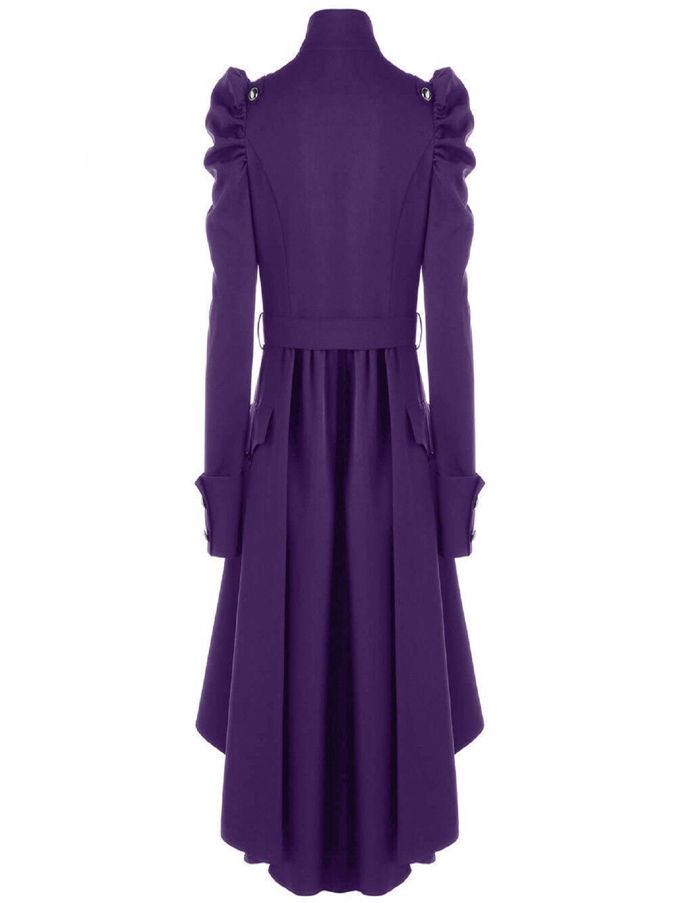 Solid Double Breasted Pea Coat, Belted Buckle, Mid-Length Outerwear, Women's Clothing