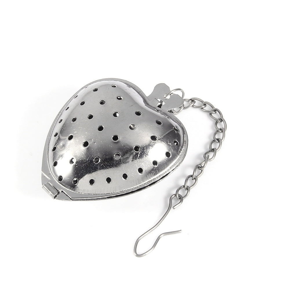 Stainless Steel Loose Tea Infuser Leaf Strainer Filter Diffuser Herbal Spice Heart Chain
