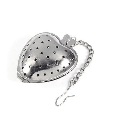 Stainless Steel Loose Tea Infuser Leaf Strainer Filter Diffuser Herbal Spice Heart Chain