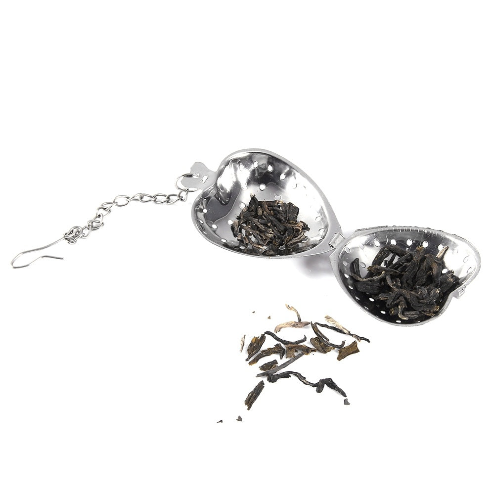 Stainless Steel Loose Tea Infuser Leaf Strainer Filter Diffuser Herbal Spice Heart Chain