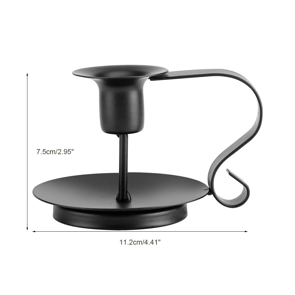 Retro Iron Taper Candle Holder, Hand Made Candlestick Stand