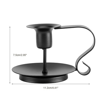 Retro Iron Taper Candle Holder, Hand Made Candlestick Stand