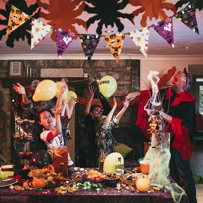 Happy Halloween Banner, Hanging Garland 8 ft