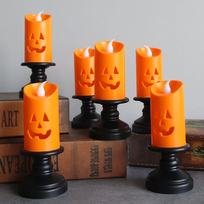 LED Pumpkin Candle Tea Lights - Halloween Decor