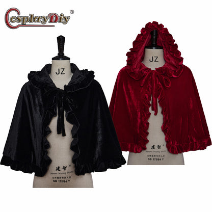 Victorian Cloak, Ruffled Edge, Medieval Short Cape