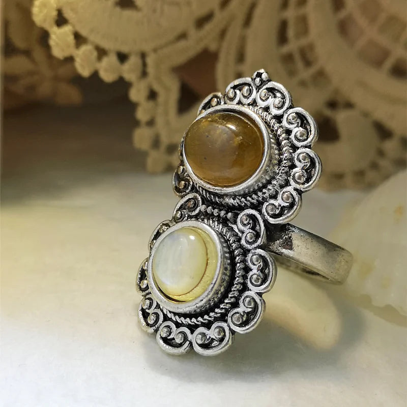 Vintage Victorian Crystal Stone Women's Ring