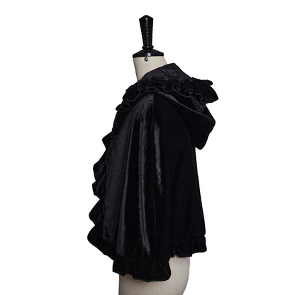 Victorian Cloak, Ruffled Edge, Medieval Short Cape