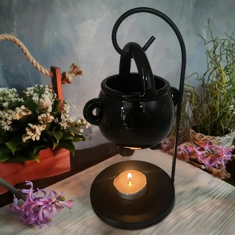 Hanging Cauldron Wax Burner, Tealight Candle Holder, Oil Burner, Halloween Decor