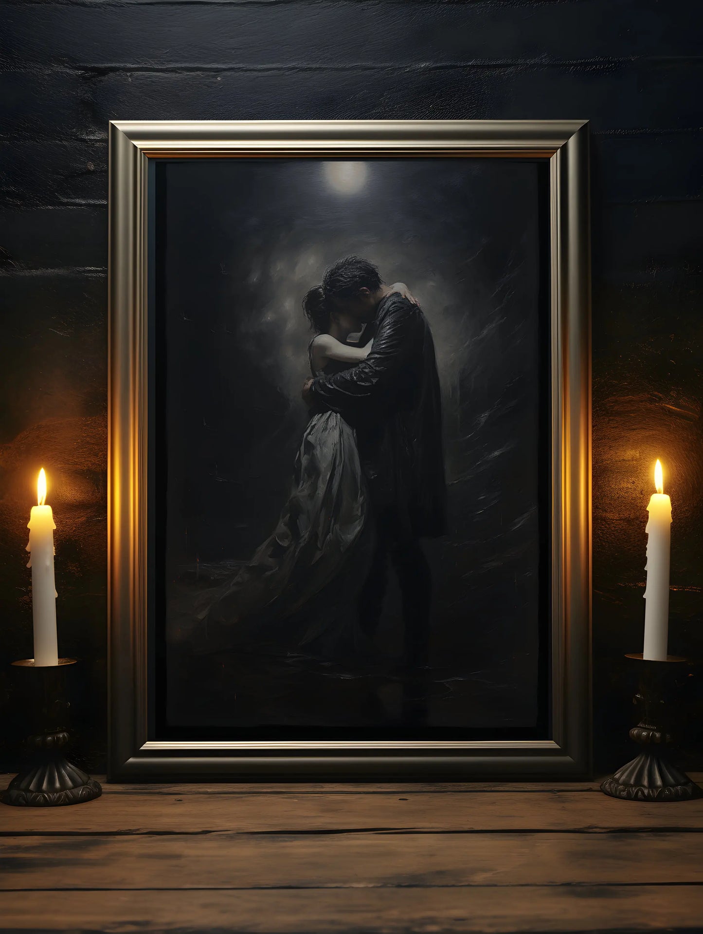 Retro Spooky Haunted Mansion Print, Canvas Painting, Halloween-Victorian Home Decor