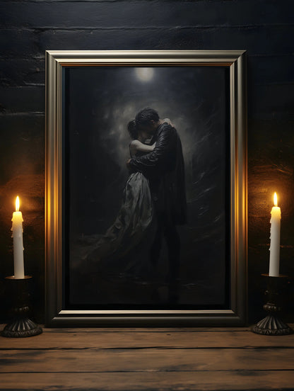 Retro Spooky Haunted Mansion Print, Canvas Painting, Halloween-Victorian Home Decor