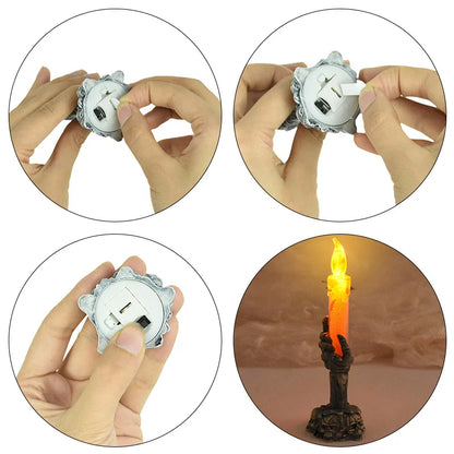 Spooky LED Ghost Skeleton Hand Candle Lamp