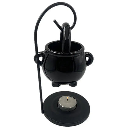 Hanging Cauldron Wax Burner, Tealight Candle Holder, Oil Burner, Halloween Decor
