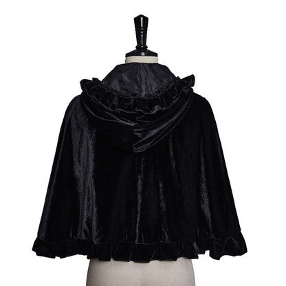 Victorian Cloak, Ruffled Edge, Medieval Short Cape