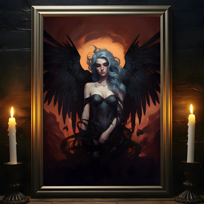 Retro Spooky Haunted Mansion Print, Canvas Painting, Halloween-Victorian Home Decor