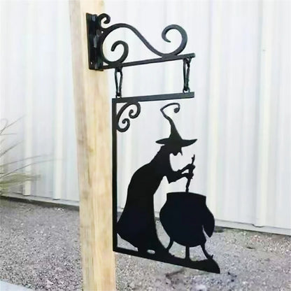 Cast Iron Halloween Cauldron Sign