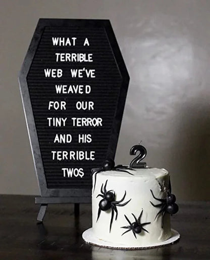 Black Felt Coffin Letter Board - Halloween Decor Message Board