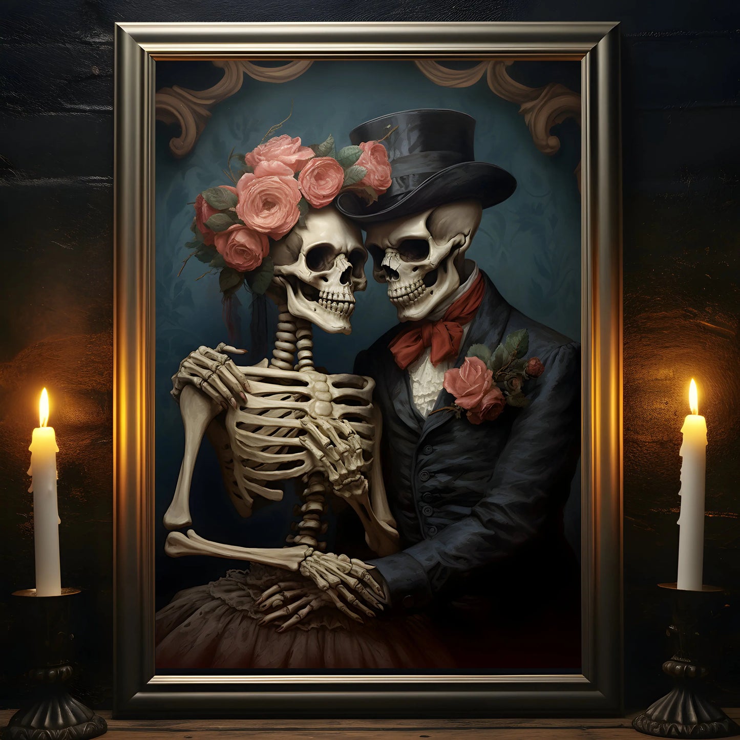 Retro Spooky Haunted Mansion Print, Canvas Painting, Halloween-Victorian Home Decor