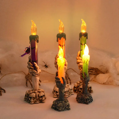 Spooky LED Ghost Skeleton Hand Candle Lamp