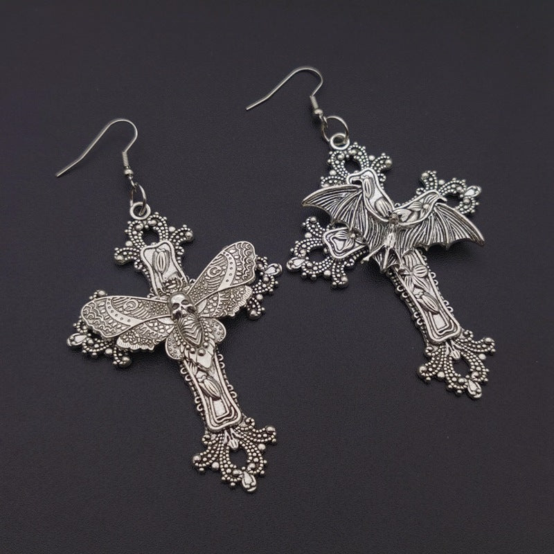 Cross Earrings, Filigree, Victorian Classical-Gothic Style