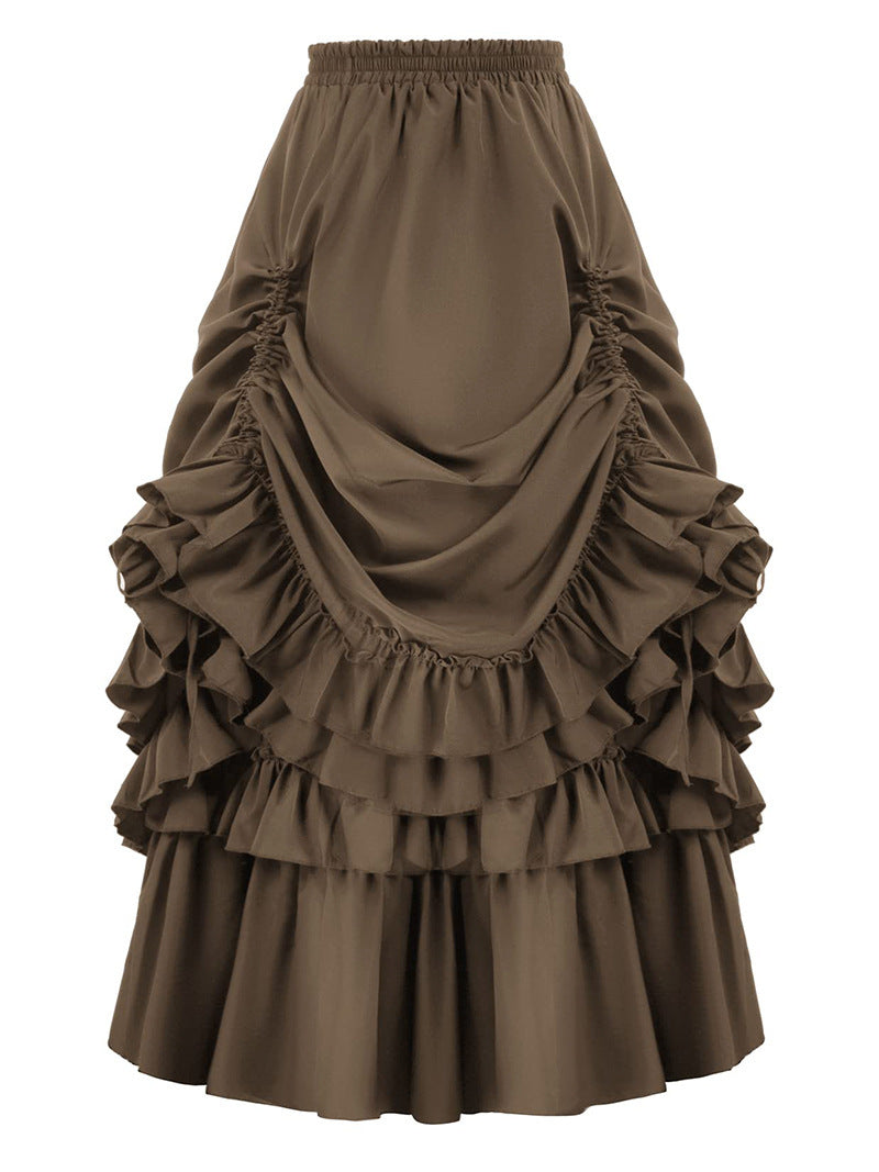 Vintage Victorian-Steampunk Ruffled Skirt
