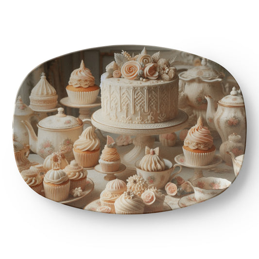 Victorian Cake and Cupcakes Platter- Display/Serving Tray