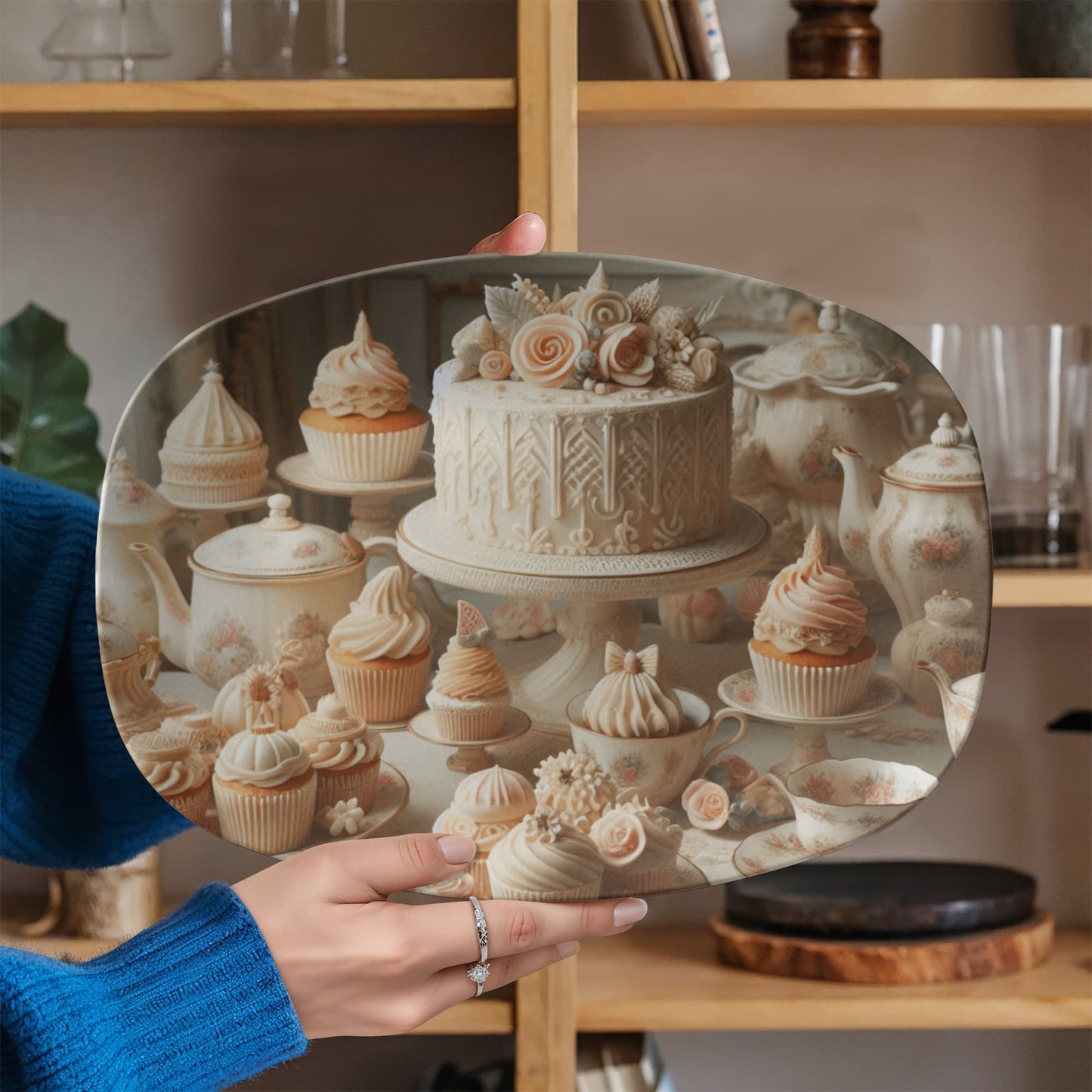 Victorian Cake and Cupcakes Platter- Display/Serving Tray