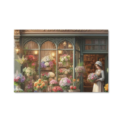 Victorian Flower Shop Image,  Wrapped Canvas Wall Art: 36x24 inches