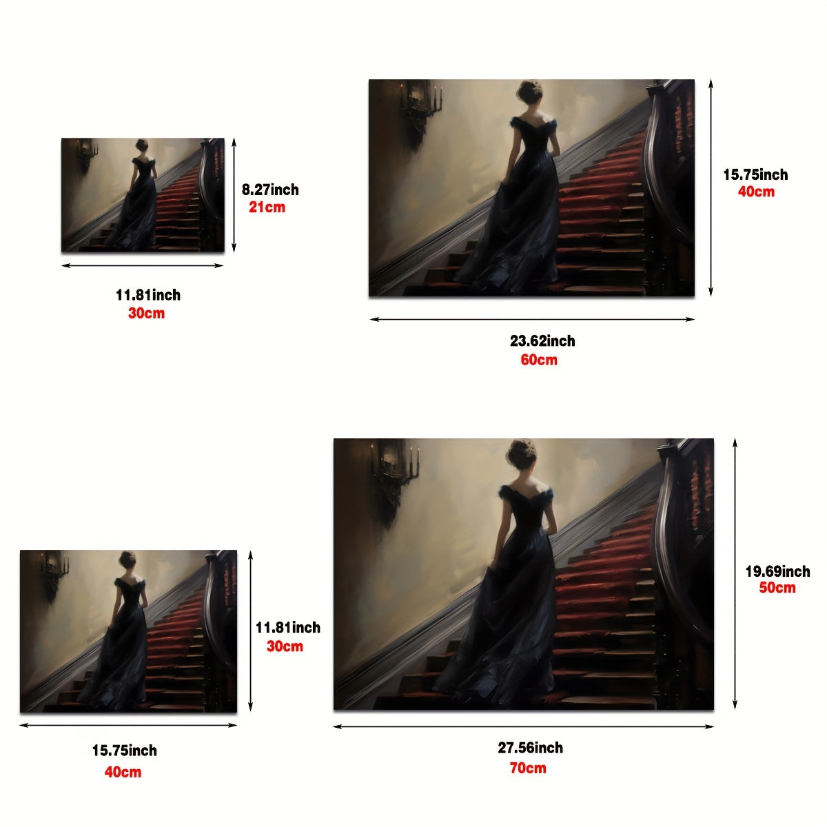 Victorian Abstract Woman Portrait Canvas Art Print