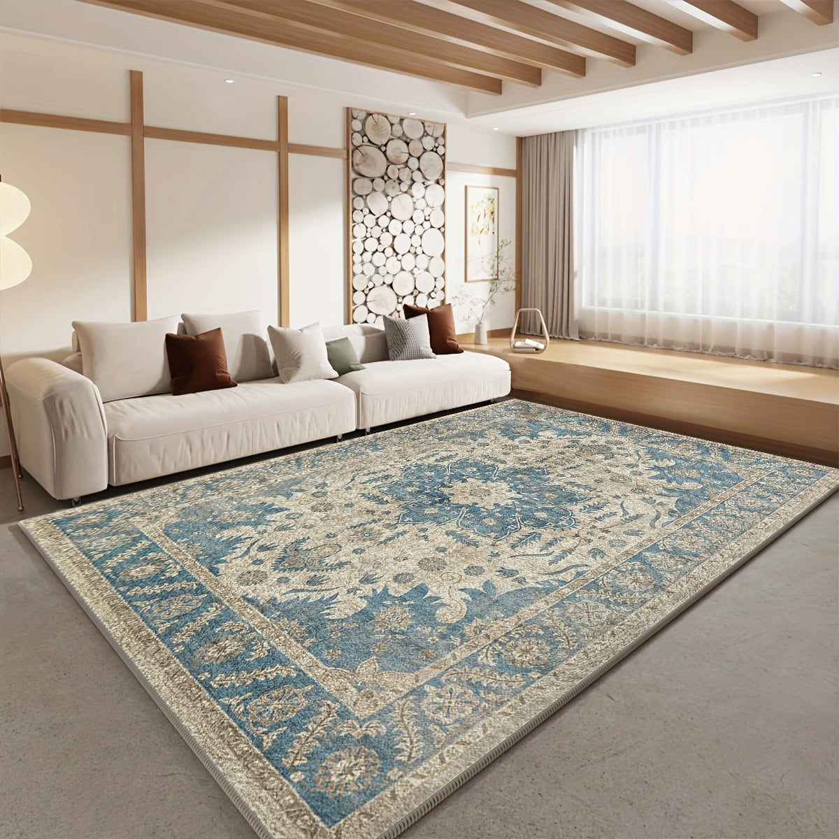 1pc Washable Nordic Style Area Rug - Soft, Vintage, Victorian