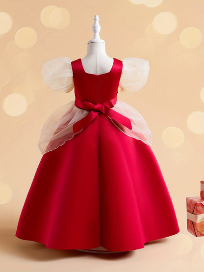 Vintage Style Flower Embroidery Princess Dress for Girls - Perfect for Parties and Photo Shoots