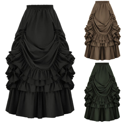 Vintage Victorian-Steampunk Ruffled Skirt